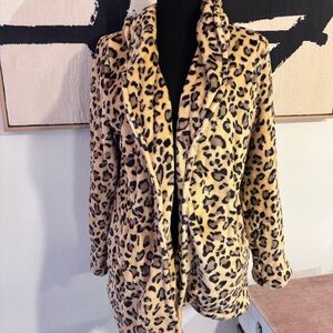 Leopard Print Faux Fur Coat